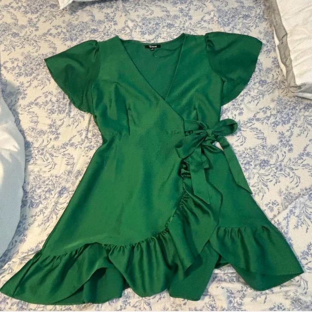 Emerald Green Wrap Dress